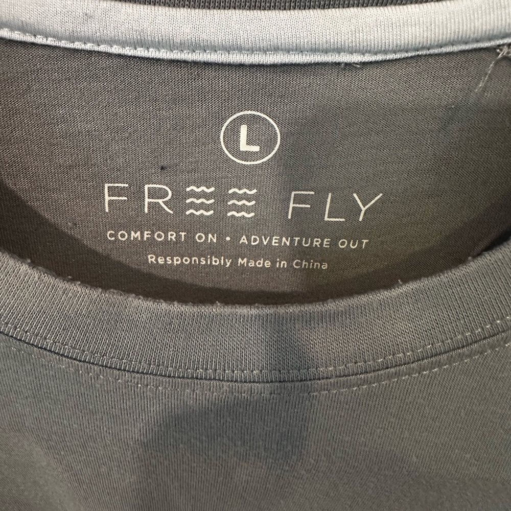 Free Fly Light Blue Crew Neck Shirt - Large